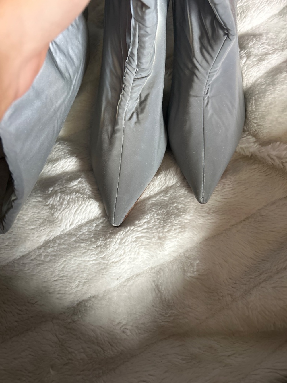 Yeezy season 2 chrome reflective above the knee stiletto boots - Picture 5 of 7